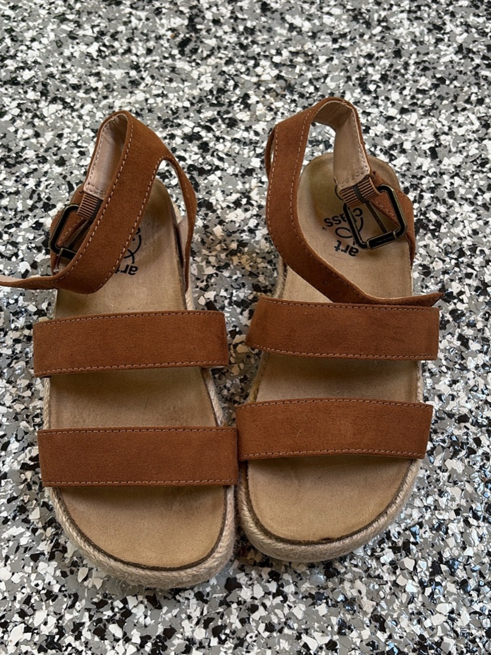 art class Tan Suede Strappy Kids Sandals